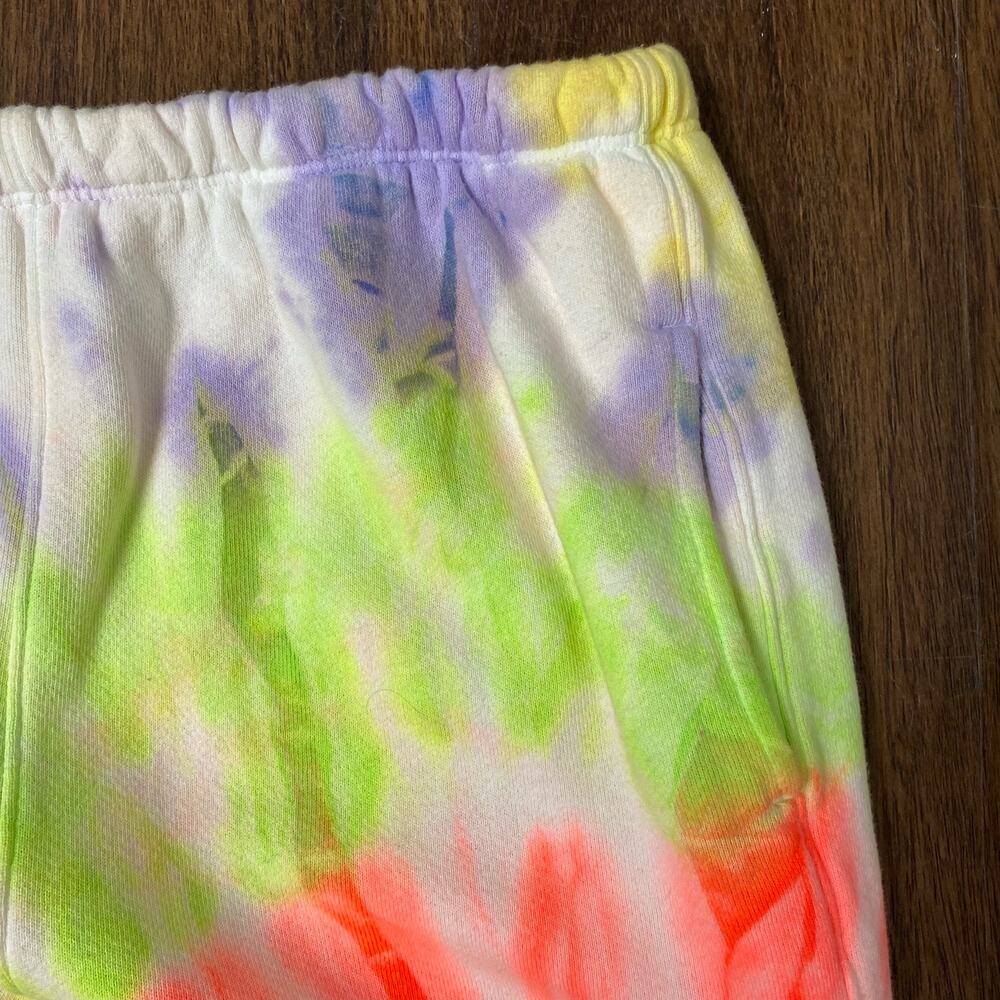Re/Done x Hanes 2 Piece Raglan Neon Tie Dye Spiral Sweatshirt & Sweatpants M NEW - Picture 10 of 16